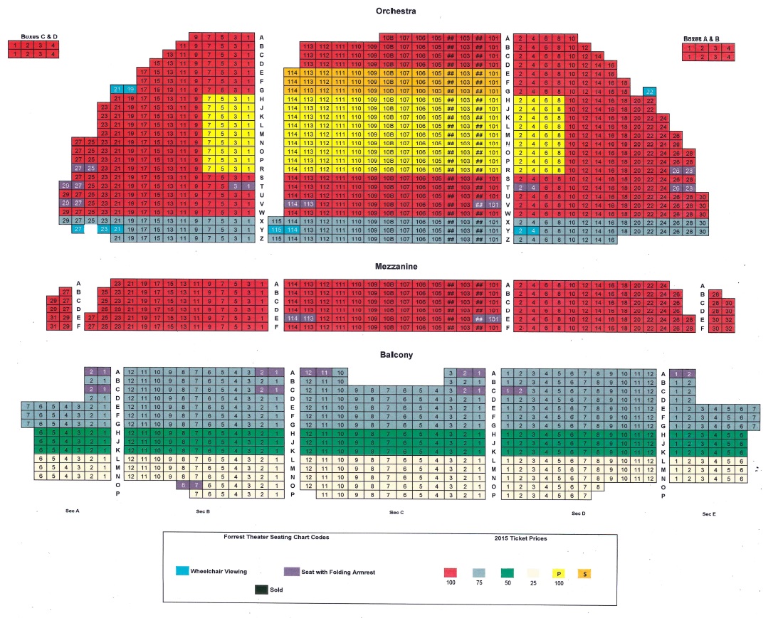 Seating Chart For Forrest Theater Philadelphia